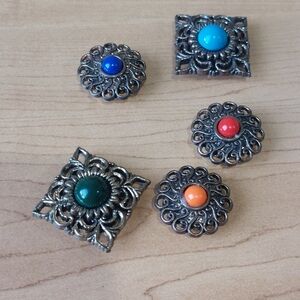 Vintage Style Decorative Metal Button Covers